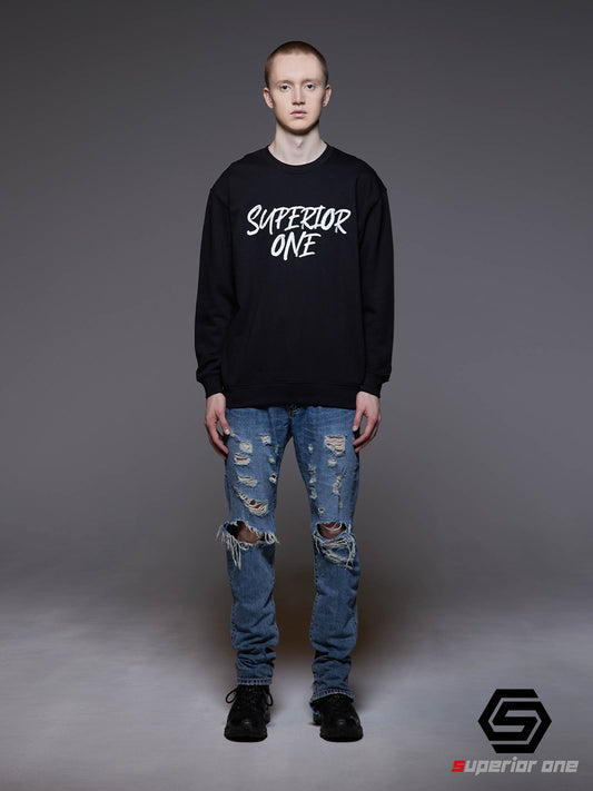 SUPERIORONE LOGO CREWNECK BLACK