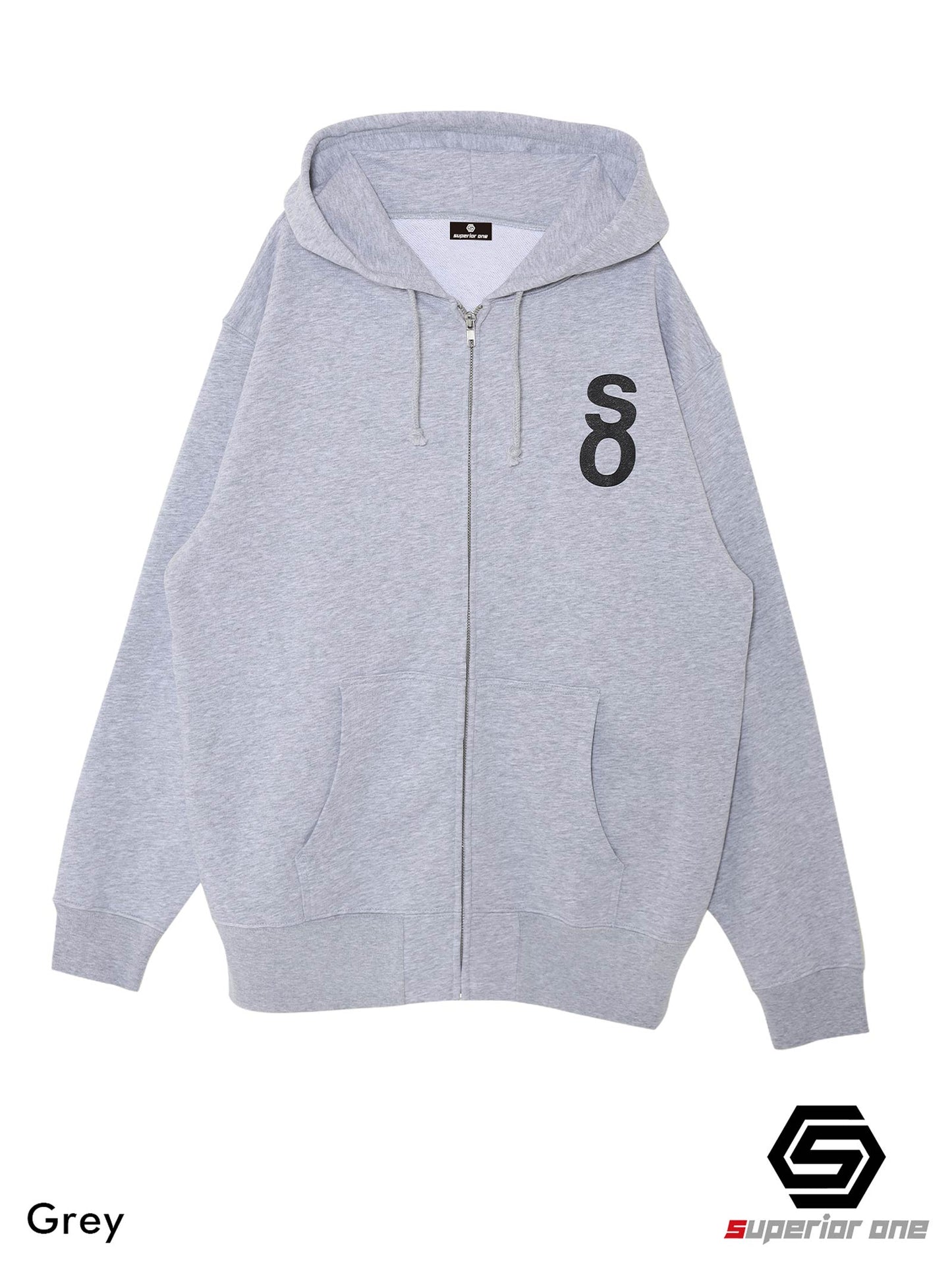 SO LOGO ZIP HOODIE GRAY