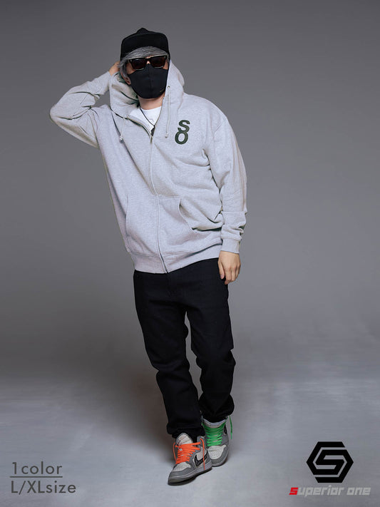 SO LOGO ZIP HOODIE GRAY