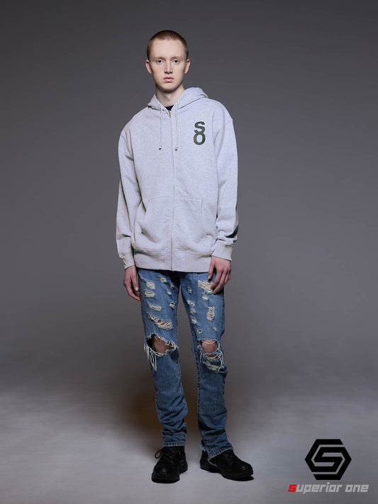SO LOGO ZIP HOODIE GRAY